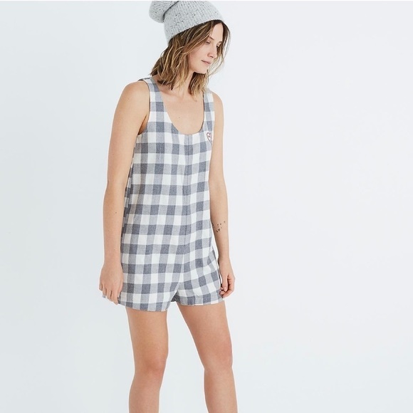 Madewell NWT Embroidered Flannel Pajama Ro… - Picture 1 of 10